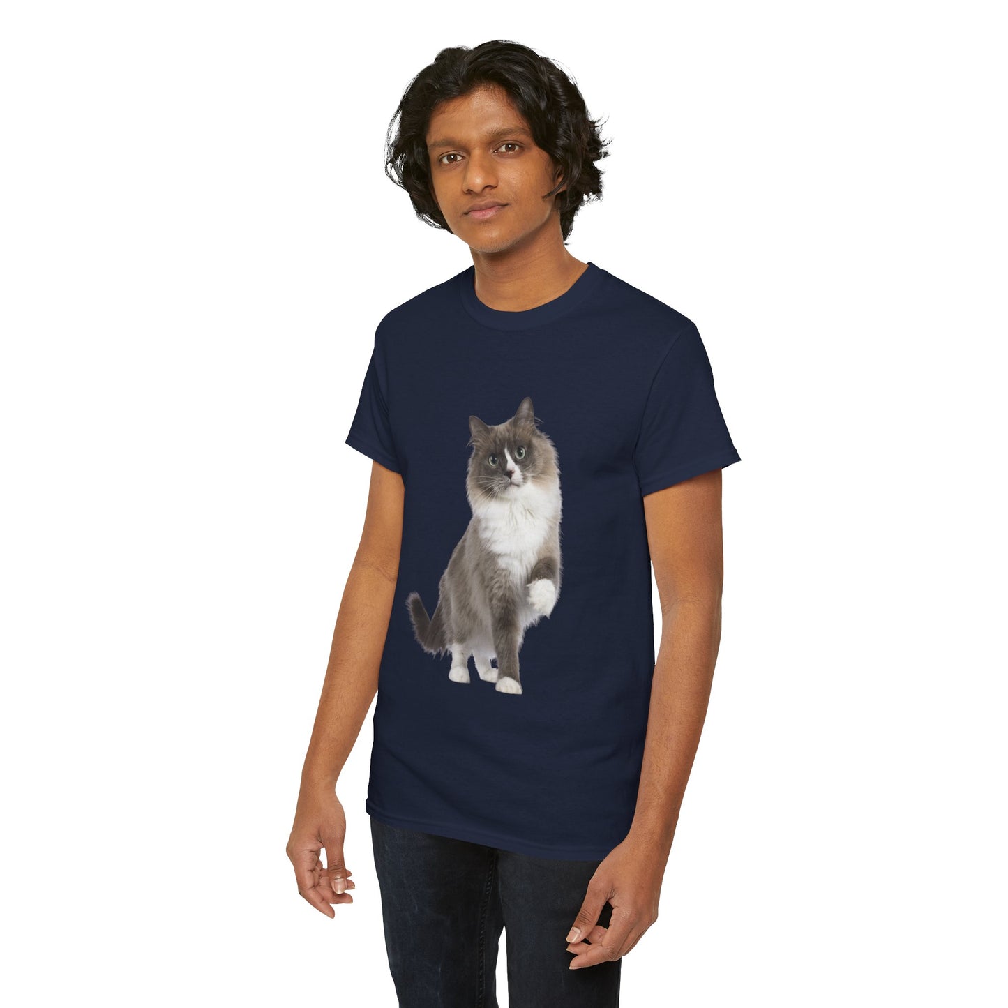 Fluffy Cat - Unisex Heavy Cotton Tee