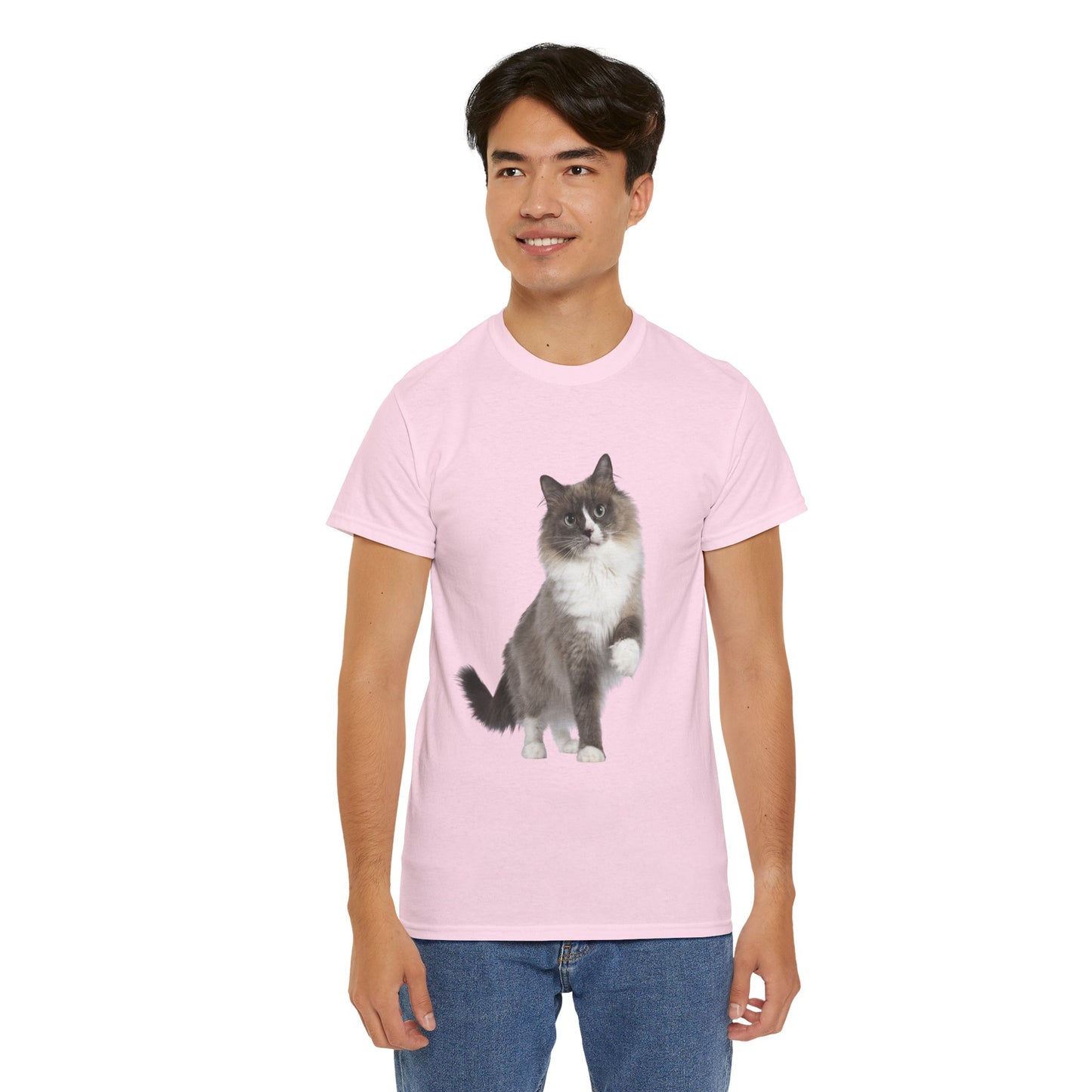 Fluffy Cat - Unisex Heavy Cotton Tee