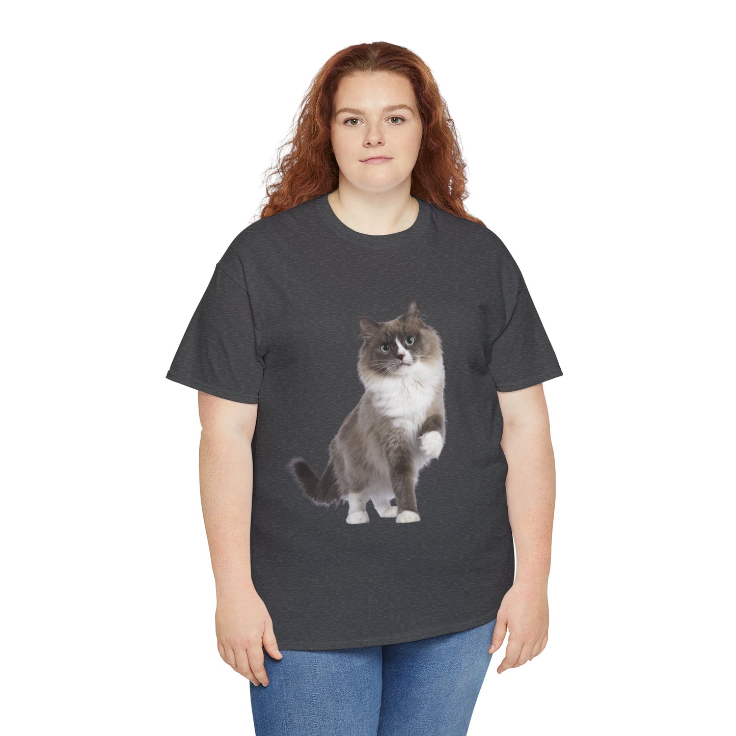 Fluffy Cat - Unisex Heavy Cotton Tee