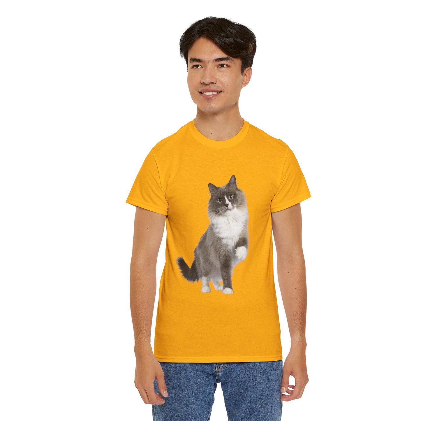 Fluffy Cat - Unisex Heavy Cotton Tee