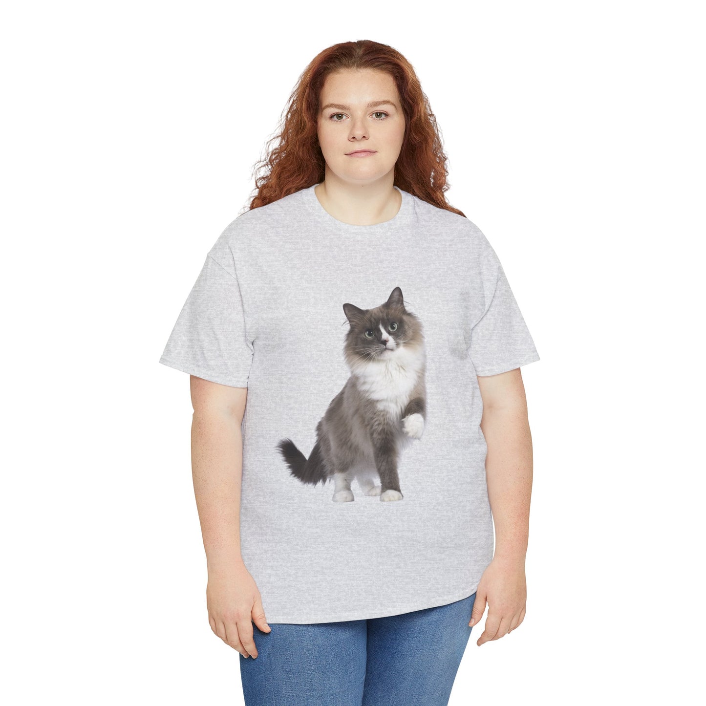Fluffy Cat - Unisex Heavy Cotton Tee