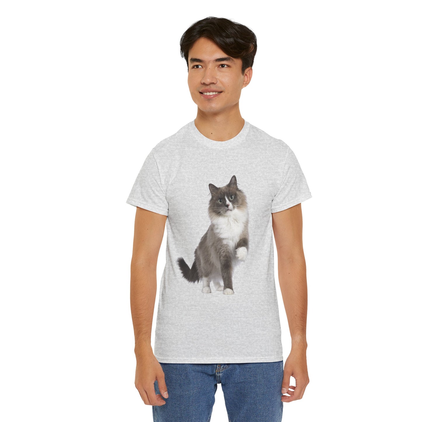 Fluffy Cat - Unisex Heavy Cotton Tee