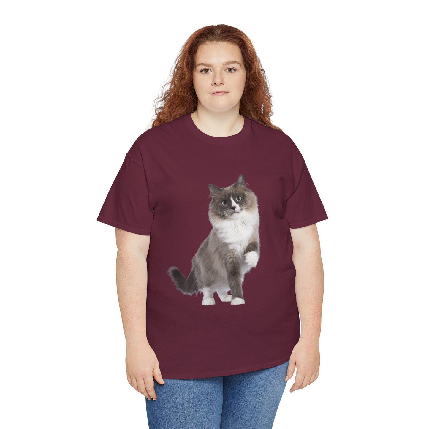 Fluffy Cat - Unisex Heavy Cotton Tee
