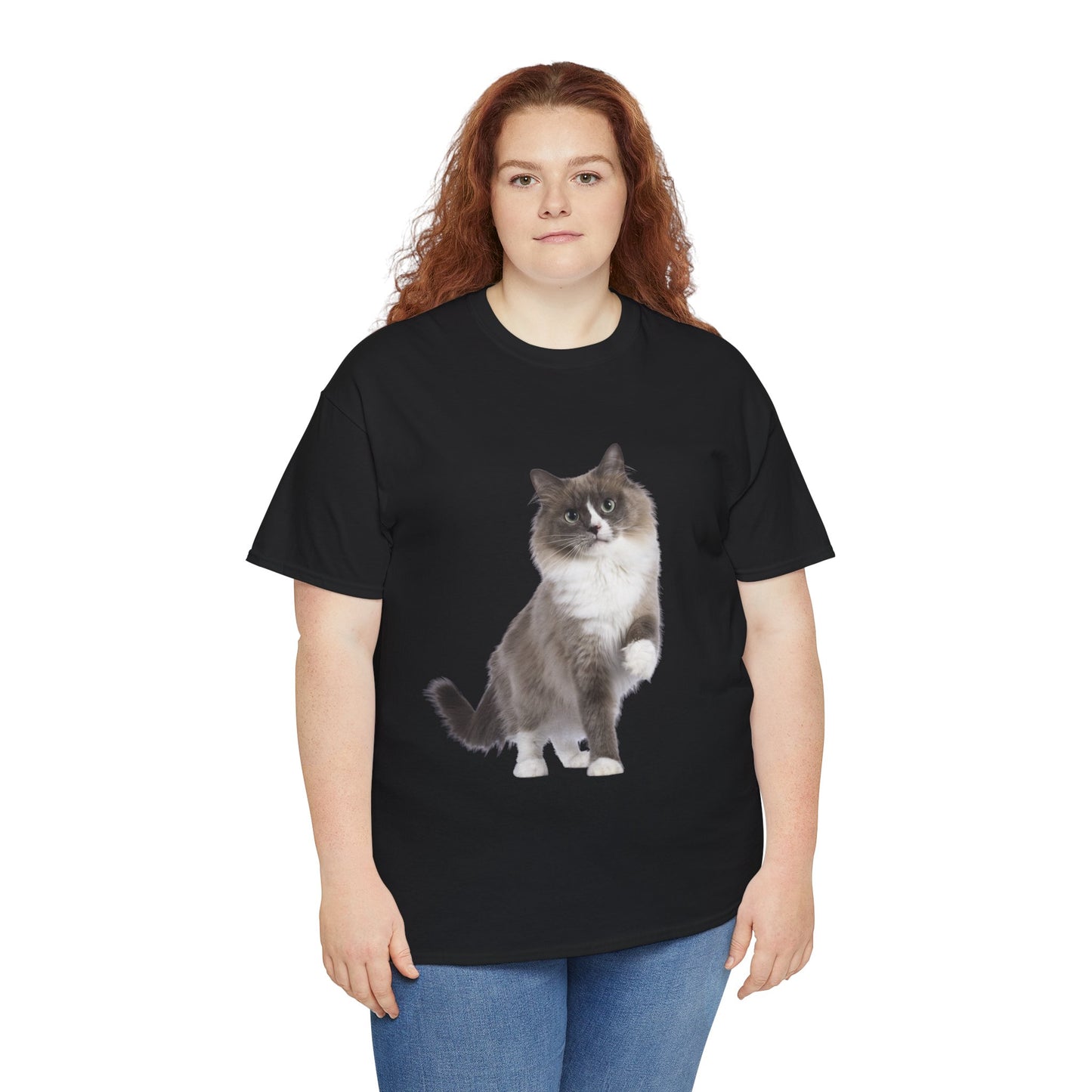 Fluffy Cat - Unisex Heavy Cotton Tee