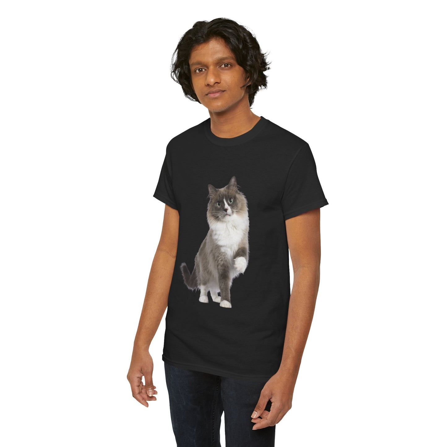 Fluffy Cat - Unisex Heavy Cotton Tee