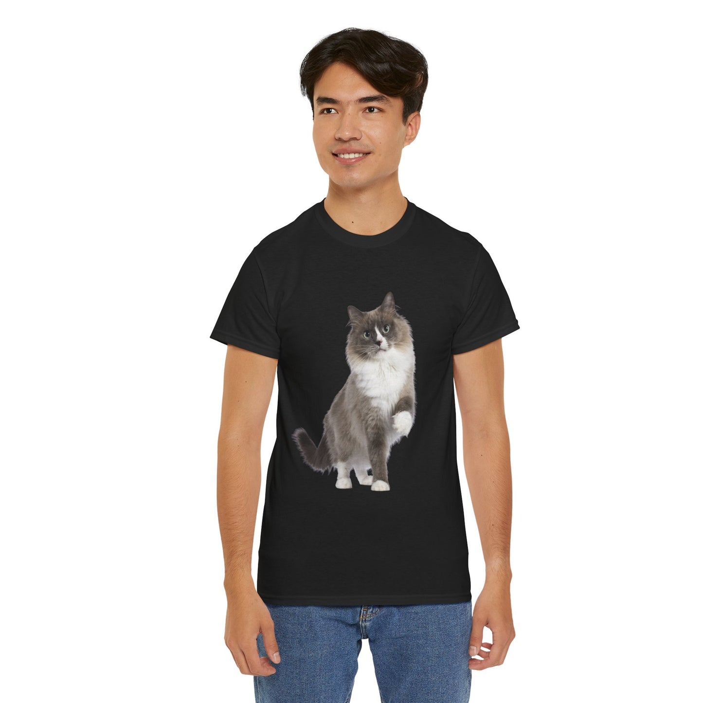 Fluffy Cat - Unisex Heavy Cotton Tee