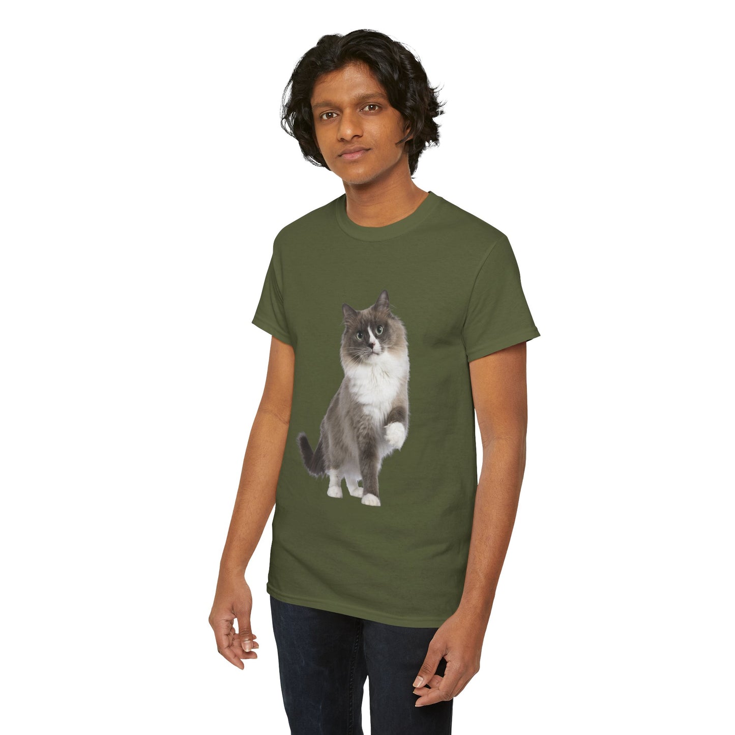 Fluffy Cat - Unisex Heavy Cotton Tee