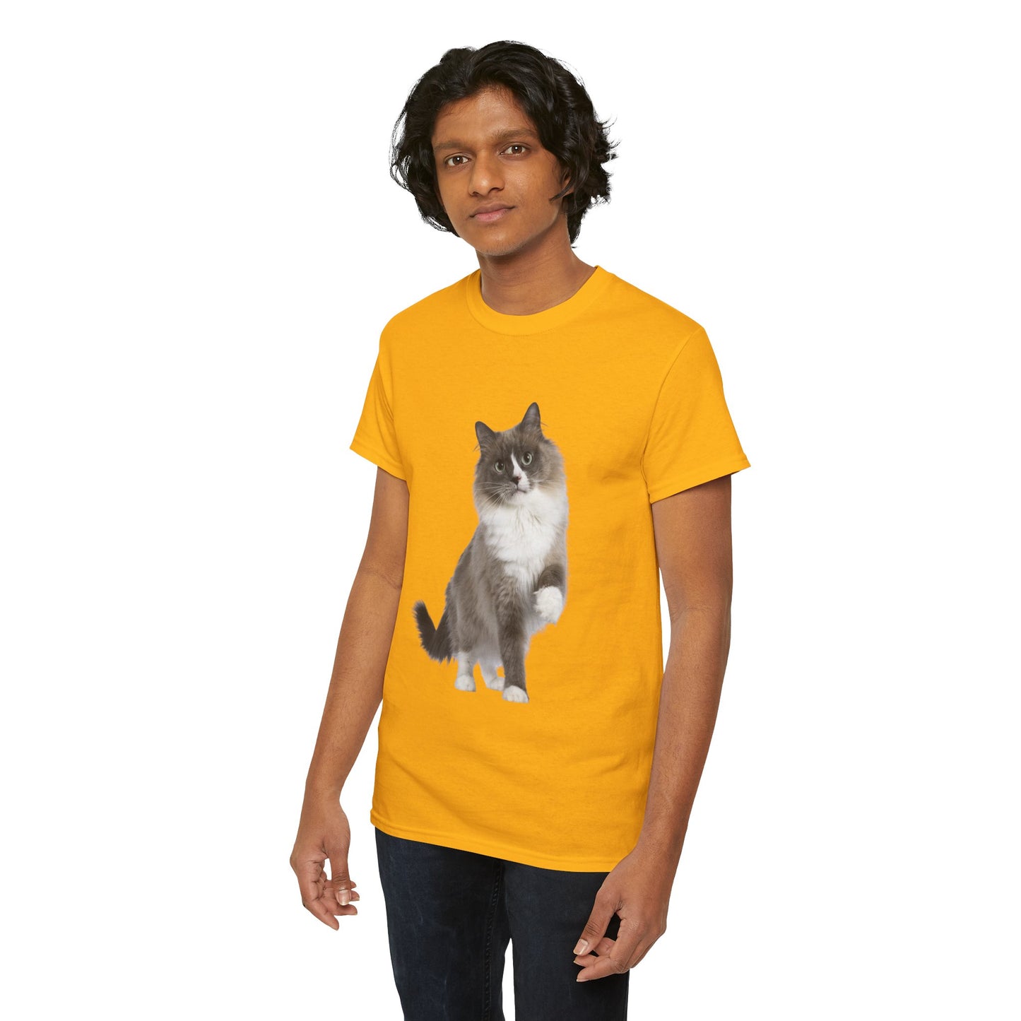 Fluffy Cat - Unisex Heavy Cotton Tee