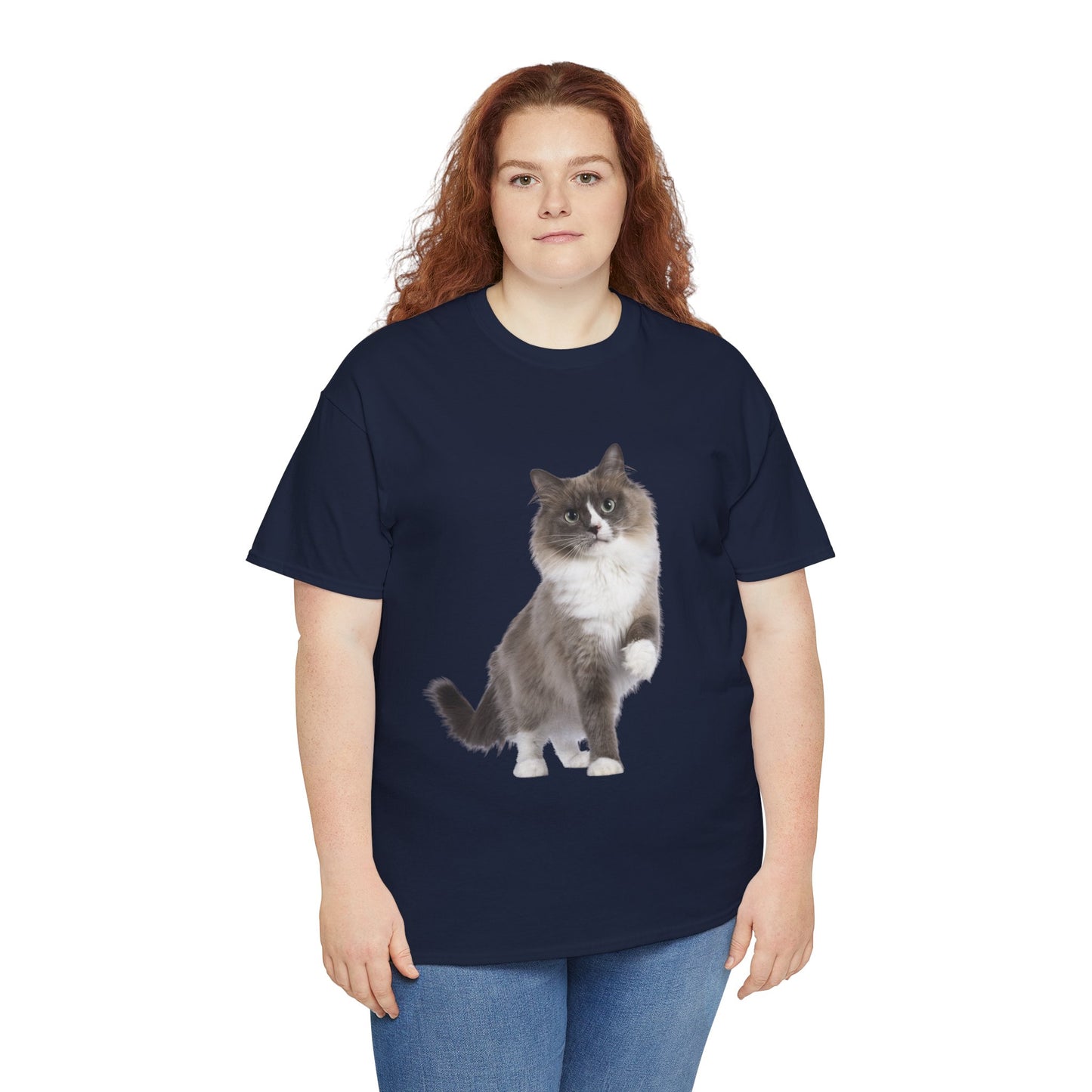 Fluffy Cat - Unisex Heavy Cotton Tee