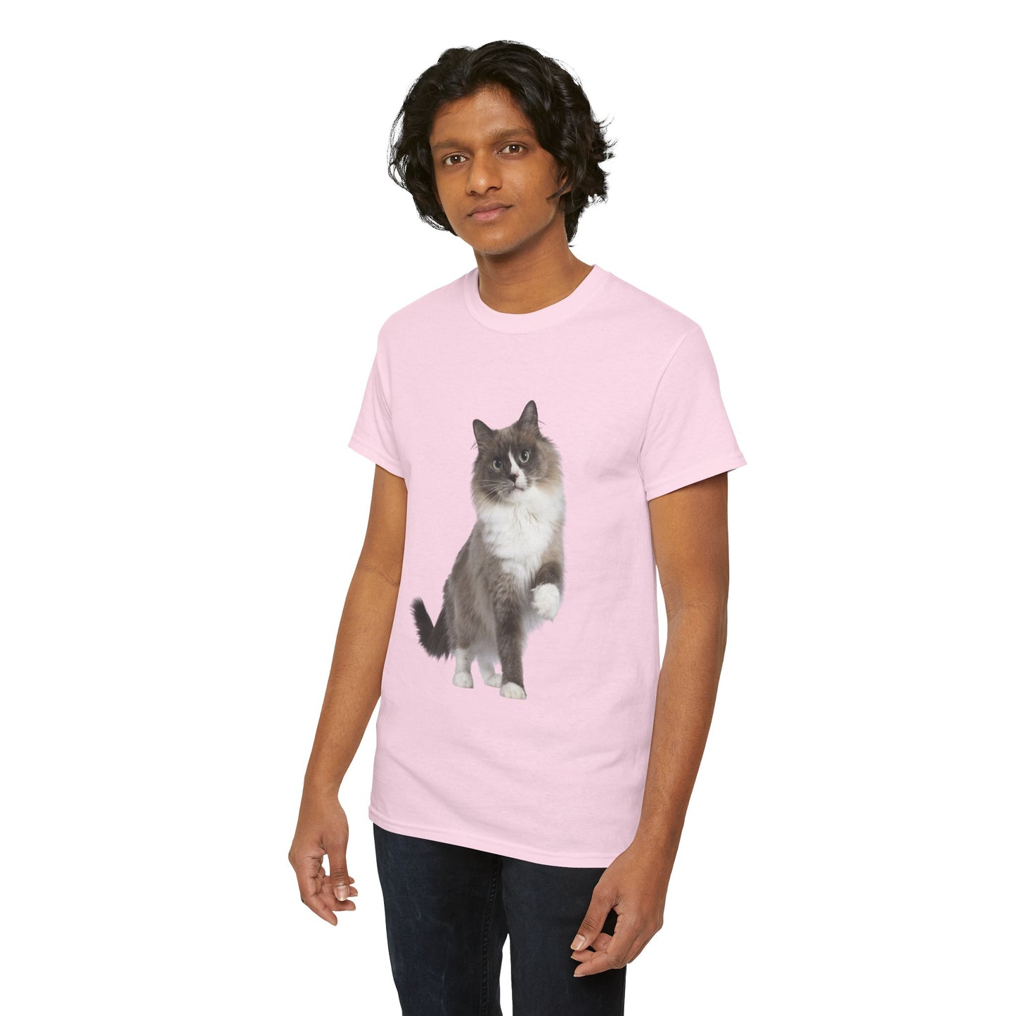 Fluffy Cat - Unisex Heavy Cotton Tee