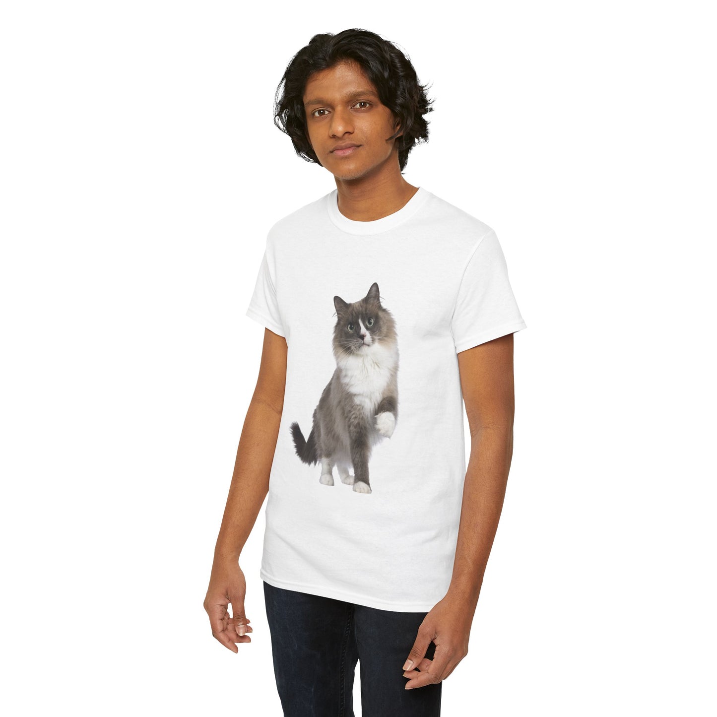 Fluffy Cat - Unisex Heavy Cotton Tee