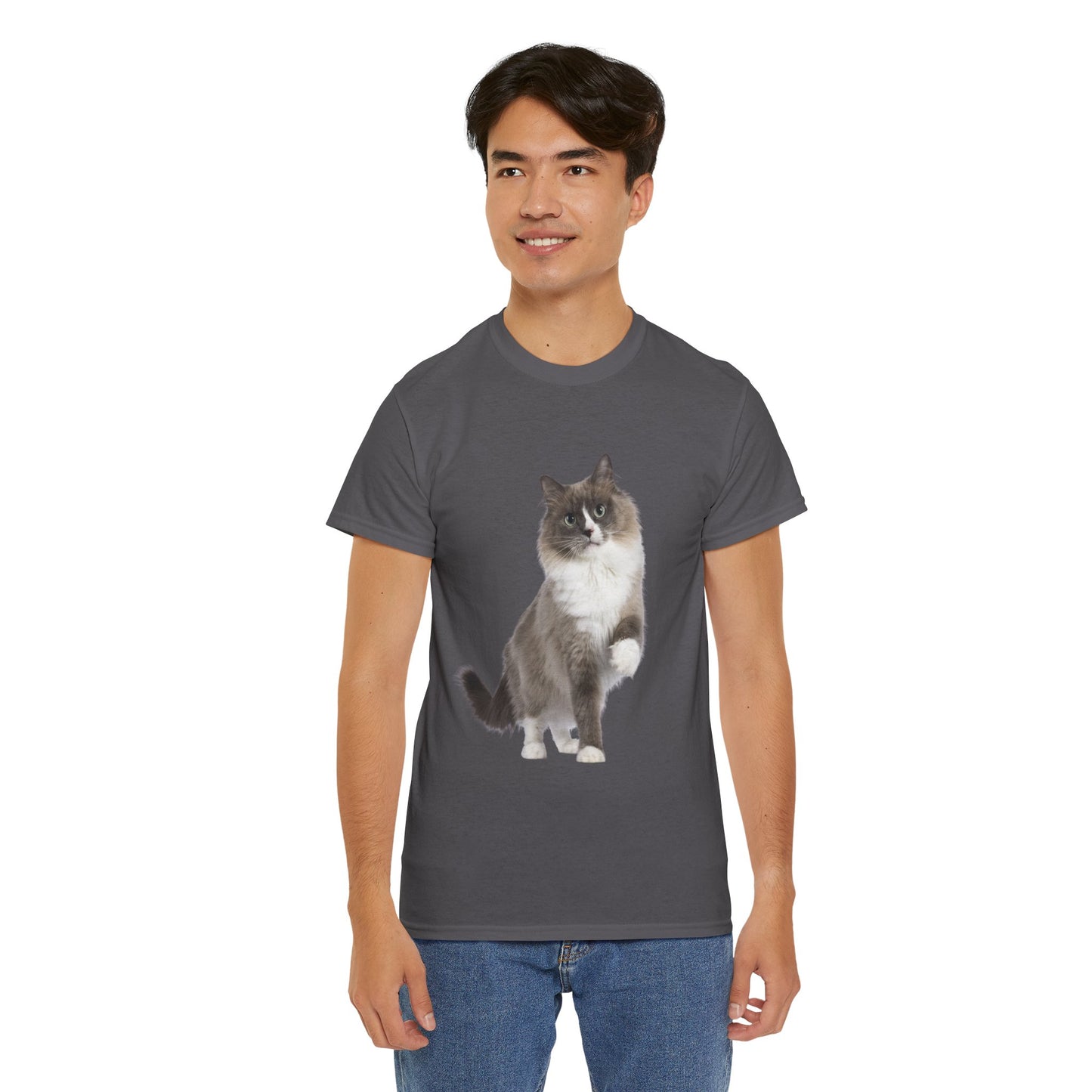 Fluffy Cat - Unisex Heavy Cotton Tee