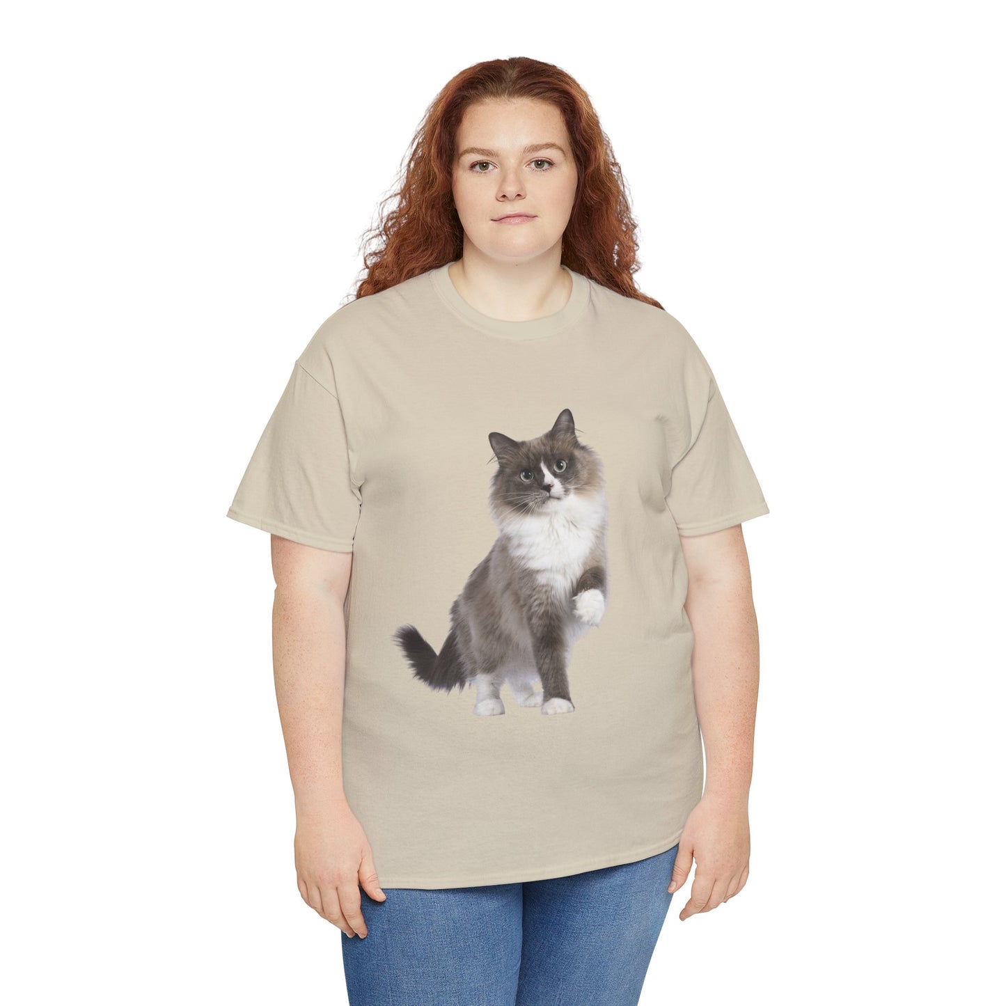 Fluffy Cat - Unisex Heavy Cotton Tee