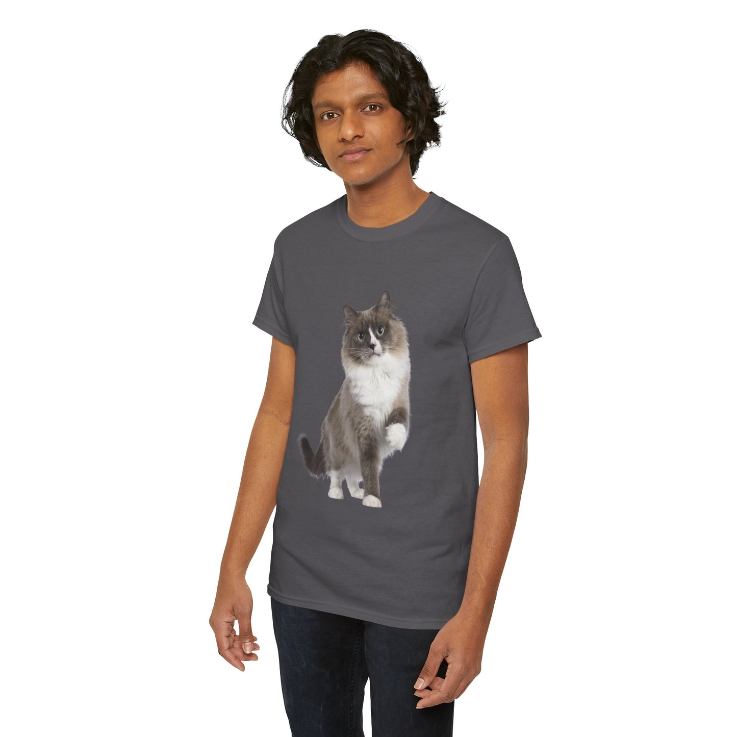 Fluffy Cat - Unisex Heavy Cotton Tee