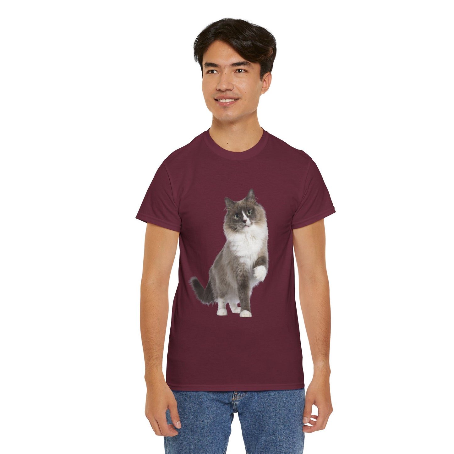 Fluffy Cat - Unisex Heavy Cotton Tee