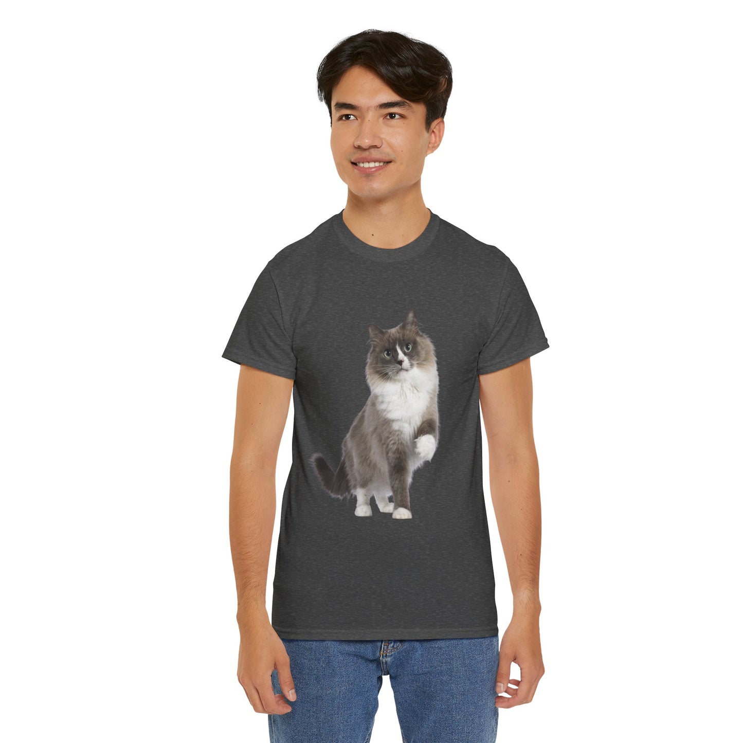 Fluffy Cat - Unisex Heavy Cotton Tee