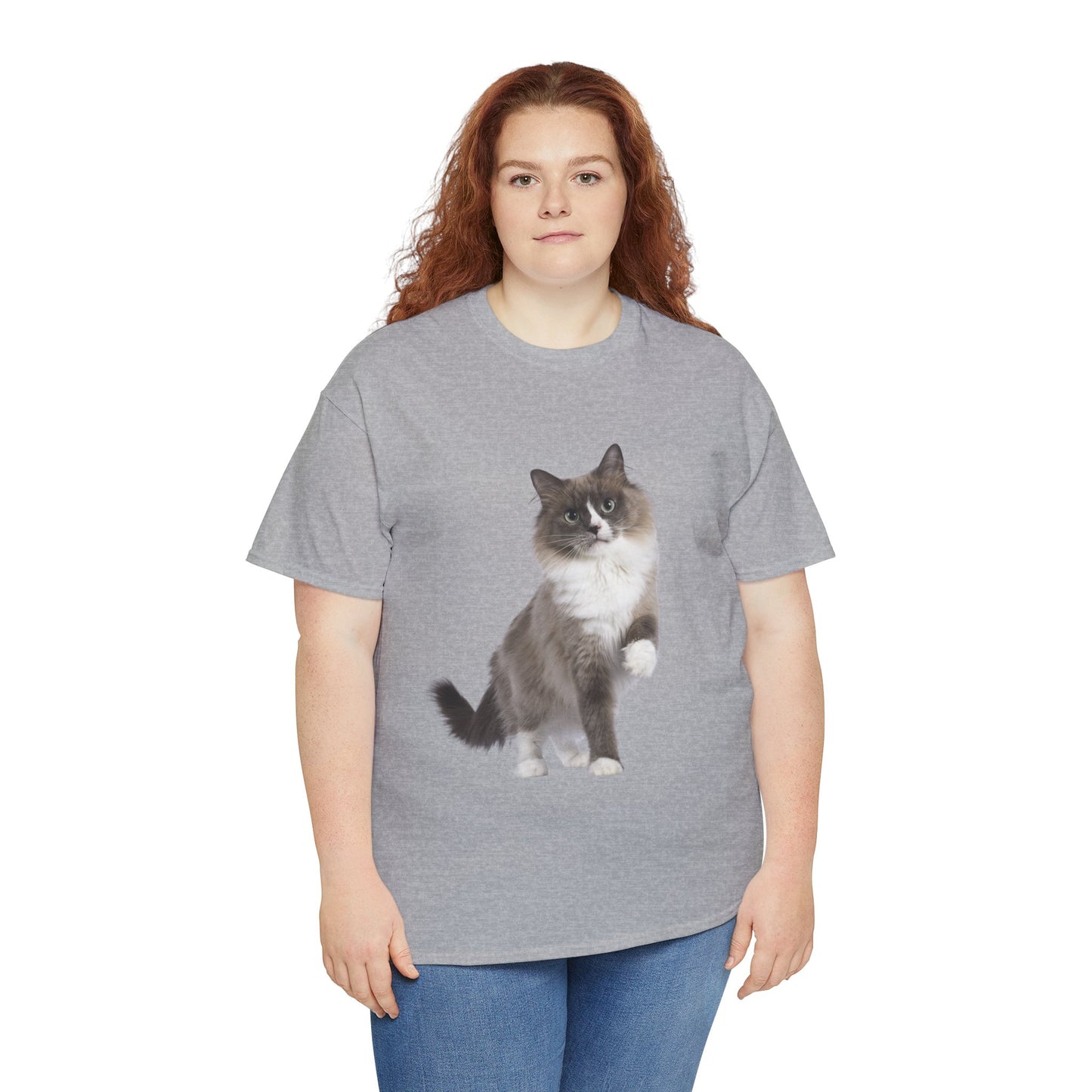 Fluffy Cat - Unisex Heavy Cotton Tee