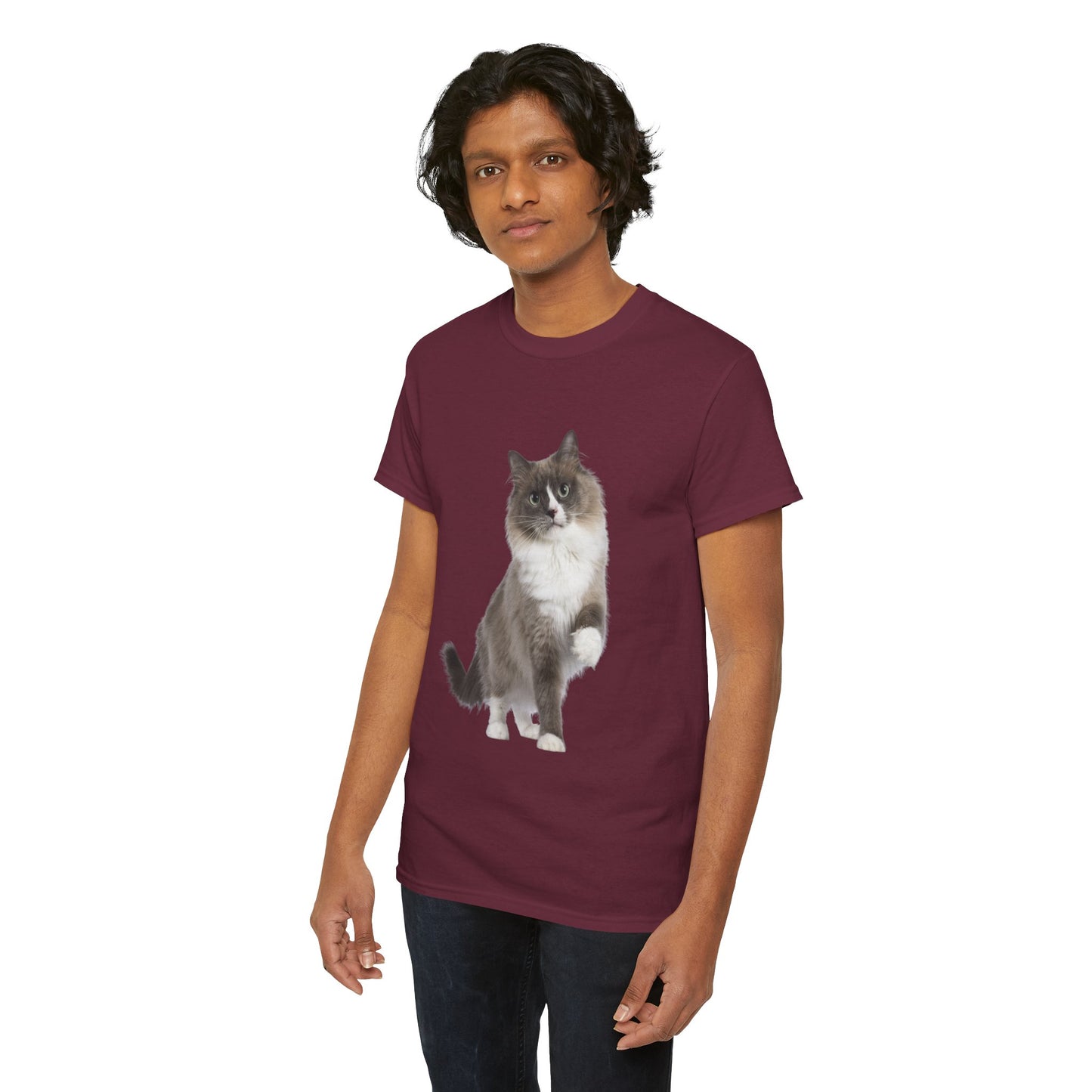Fluffy Cat - Unisex Heavy Cotton Tee