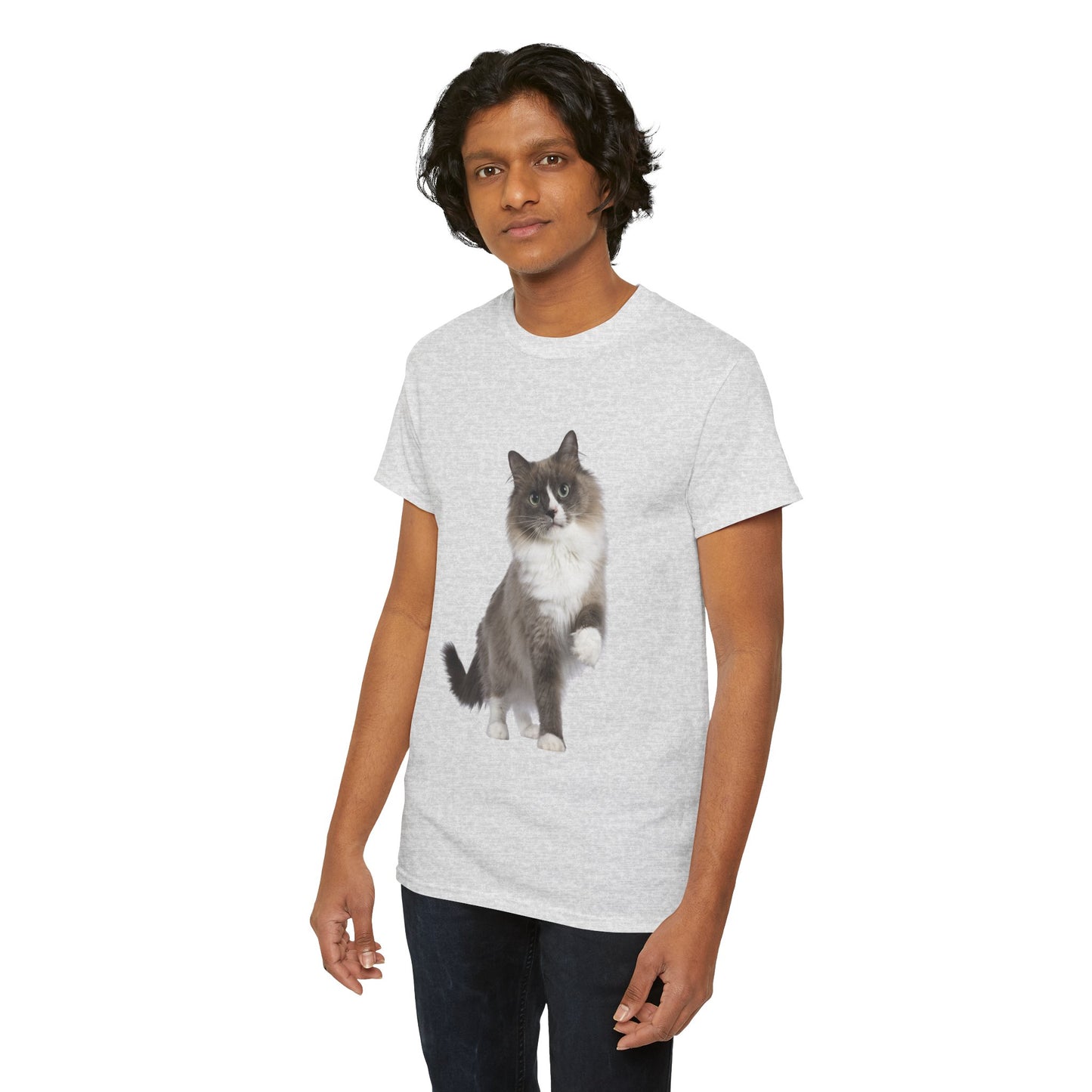 Fluffy Cat - Unisex Heavy Cotton Tee