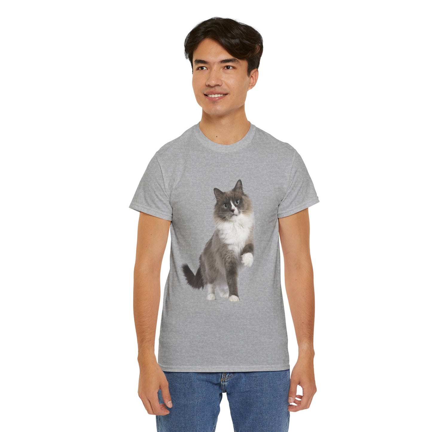 Fluffy Cat - Unisex Heavy Cotton Tee