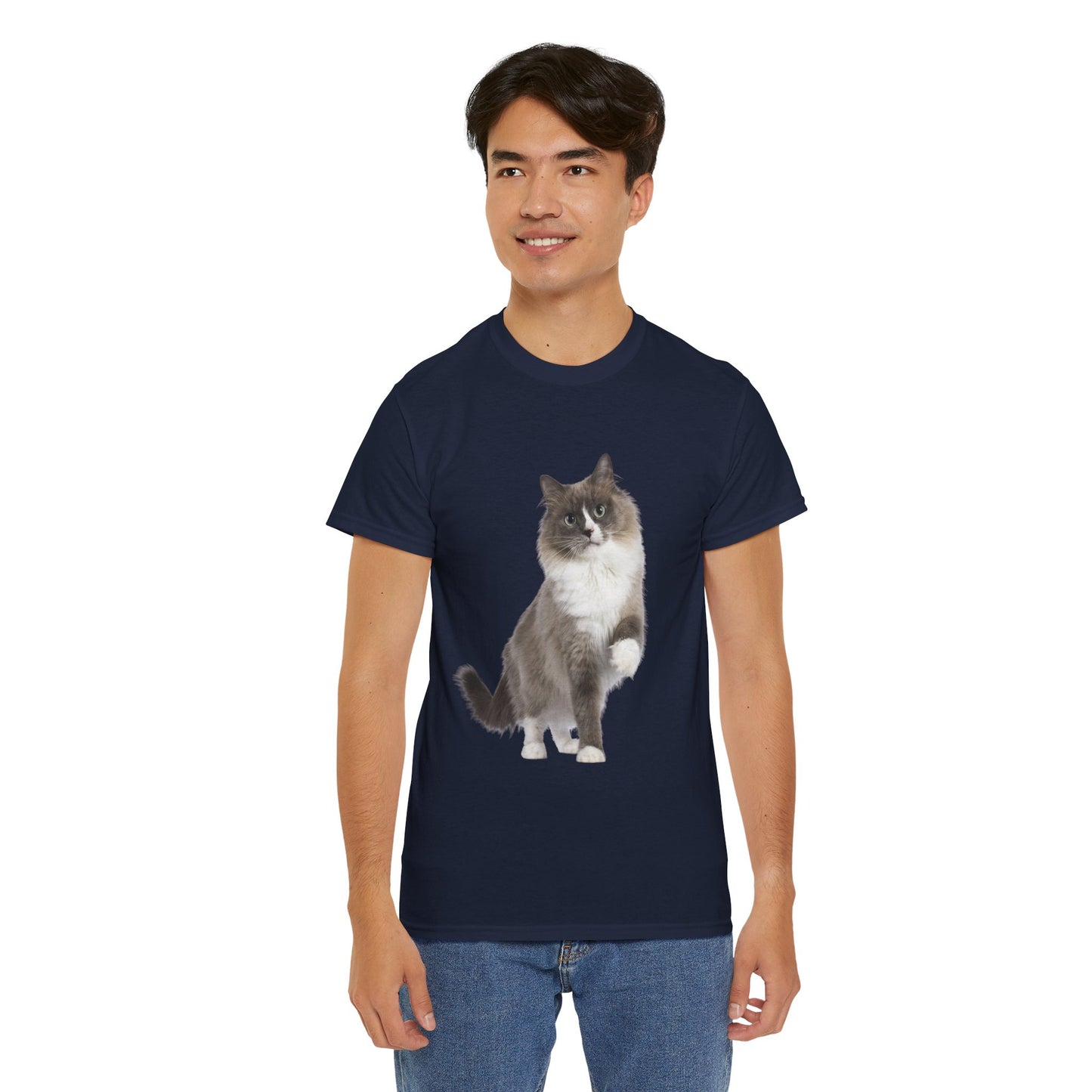 Fluffy Cat - Unisex Heavy Cotton Tee