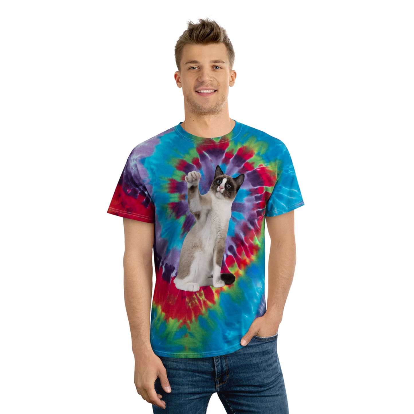 Siamese Cat - Tie-Dye Tee, Spiral