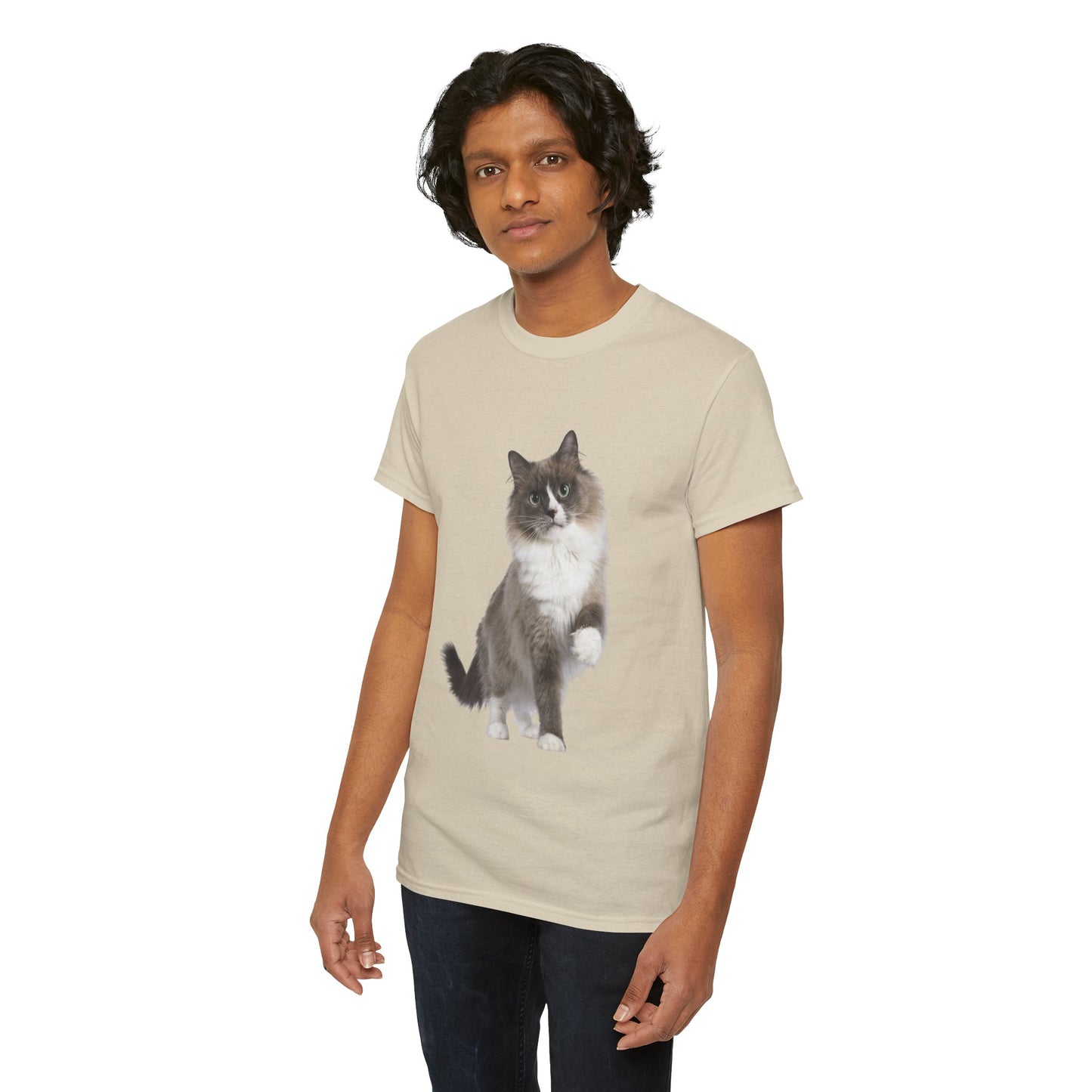 Fluffy Cat - Unisex Heavy Cotton Tee