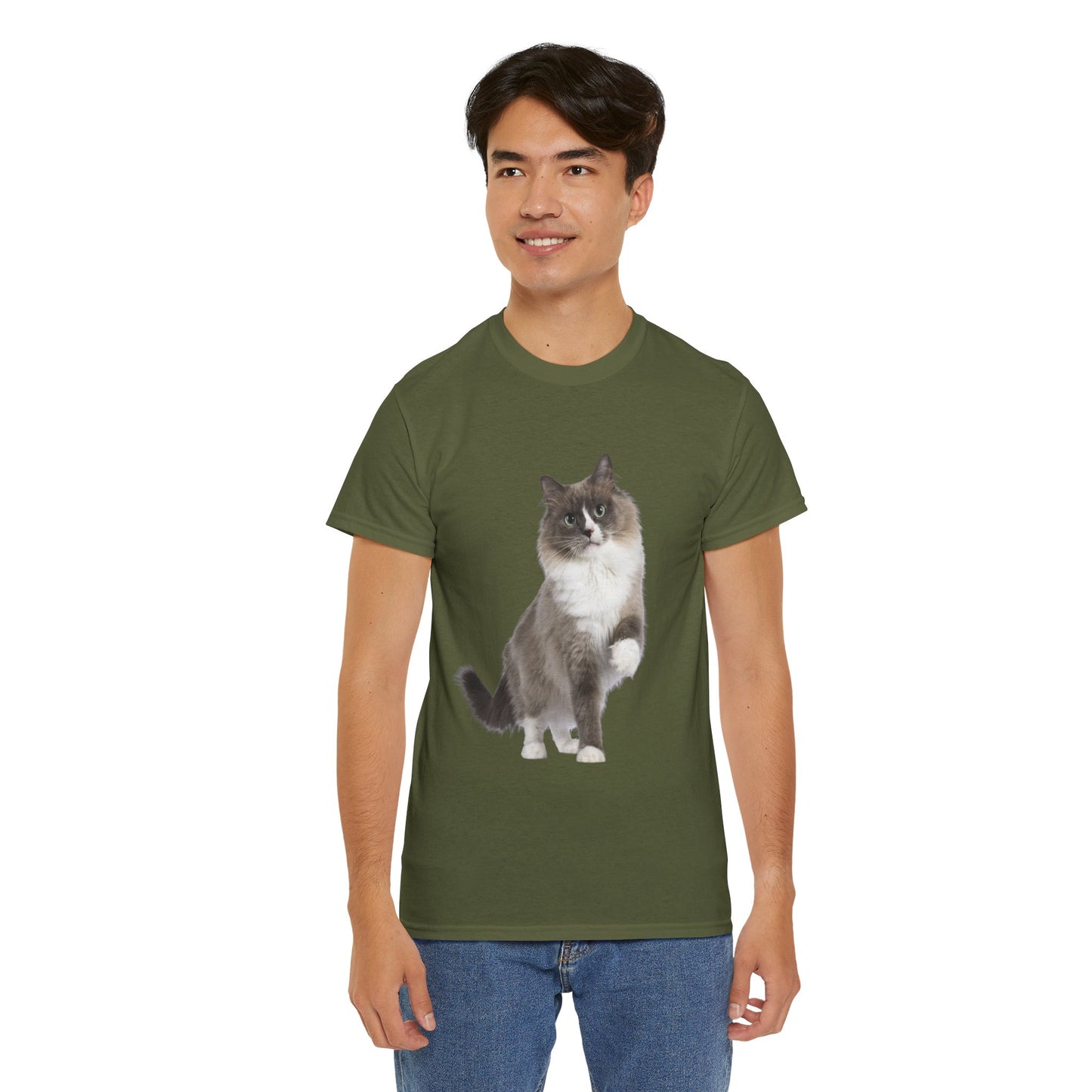 Fluffy Cat - Unisex Heavy Cotton Tee