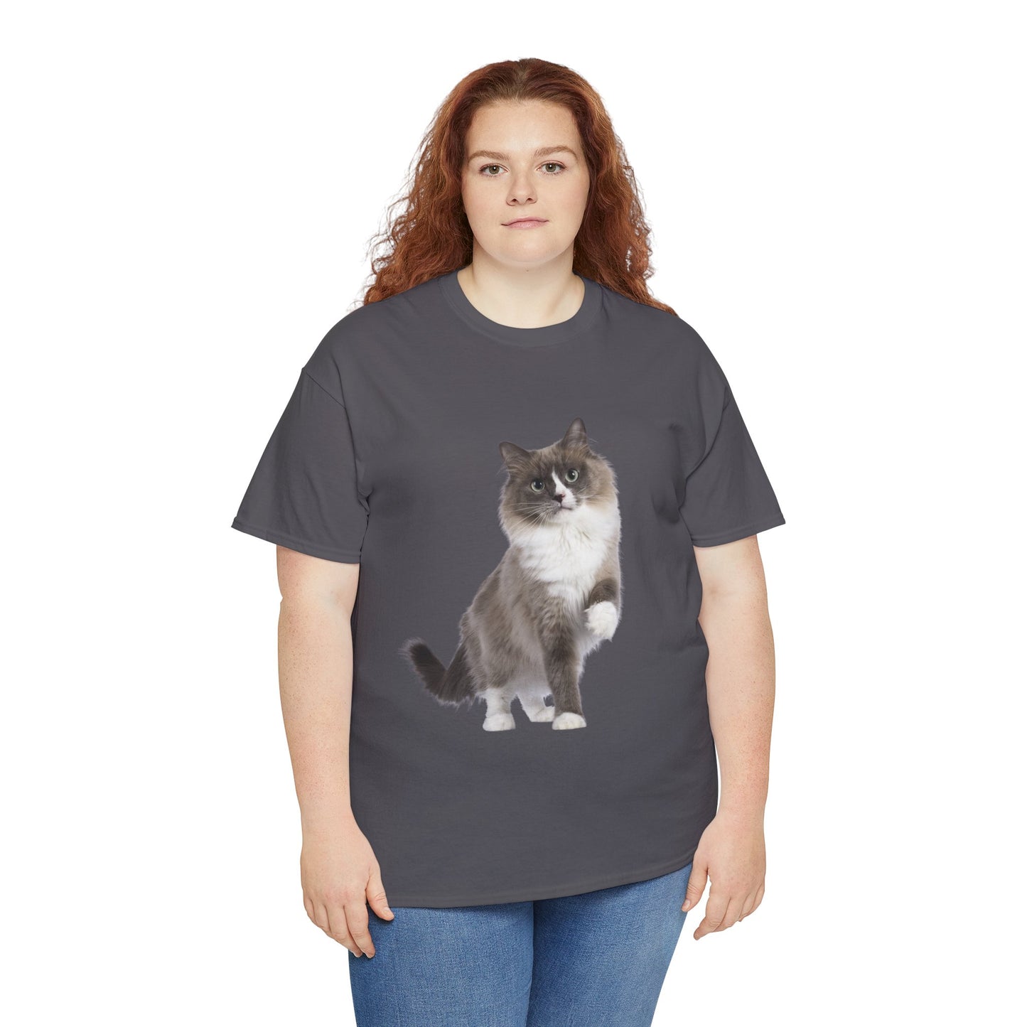 Fluffy Cat - Unisex Heavy Cotton Tee
