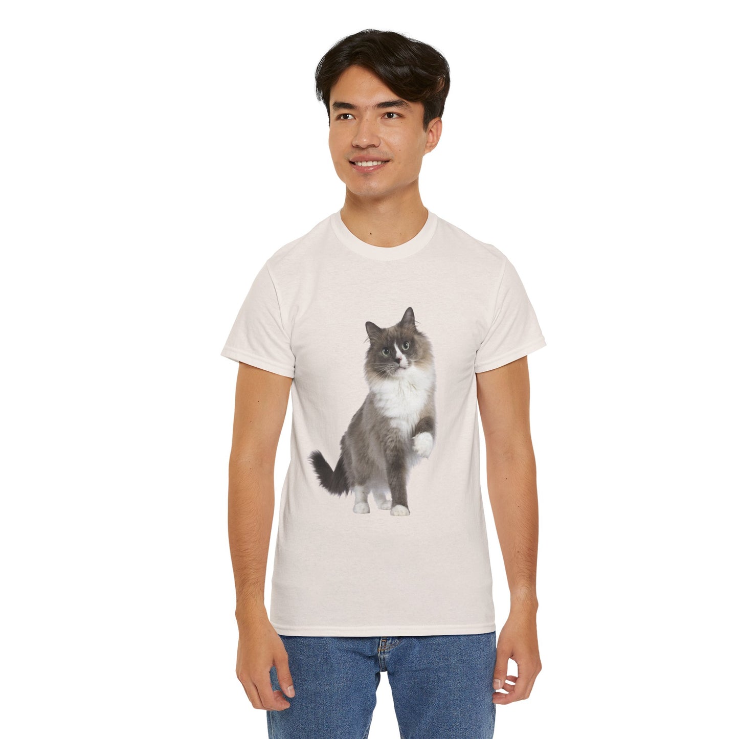 Fluffy Cat - Unisex Heavy Cotton Tee
