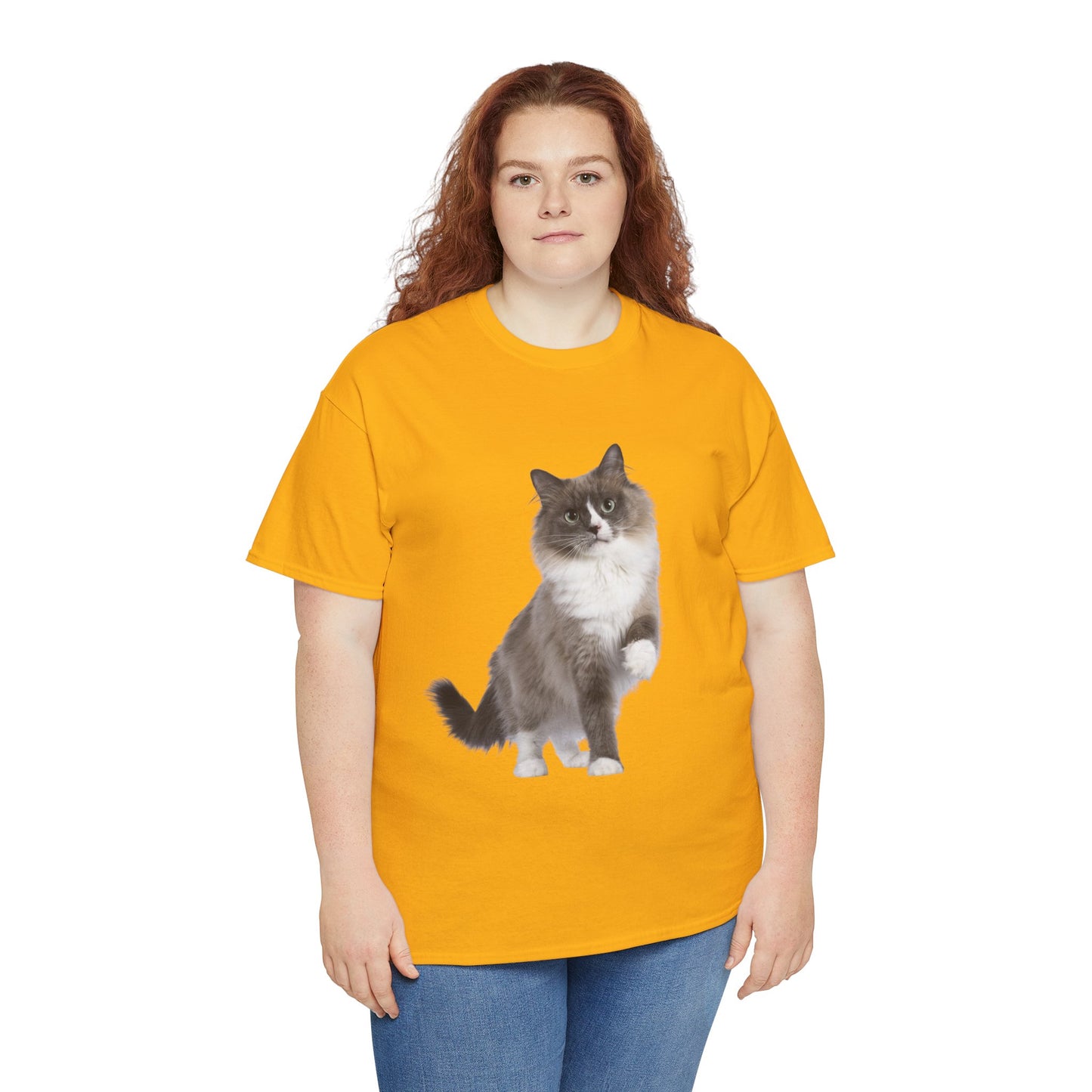 Fluffy Cat - Unisex Heavy Cotton Tee