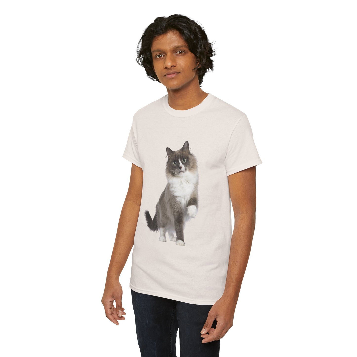Fluffy Cat - Unisex Heavy Cotton Tee
