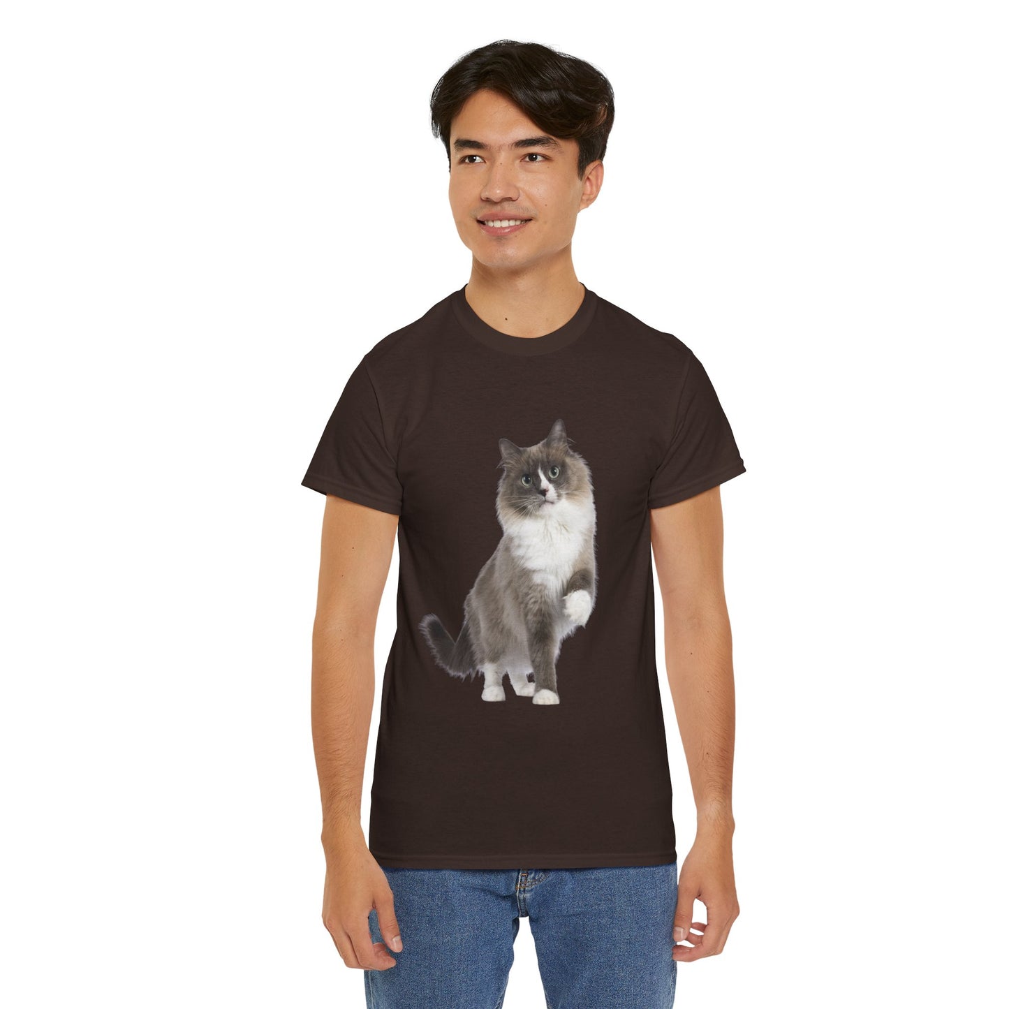 Fluffy Cat - Unisex Heavy Cotton Tee