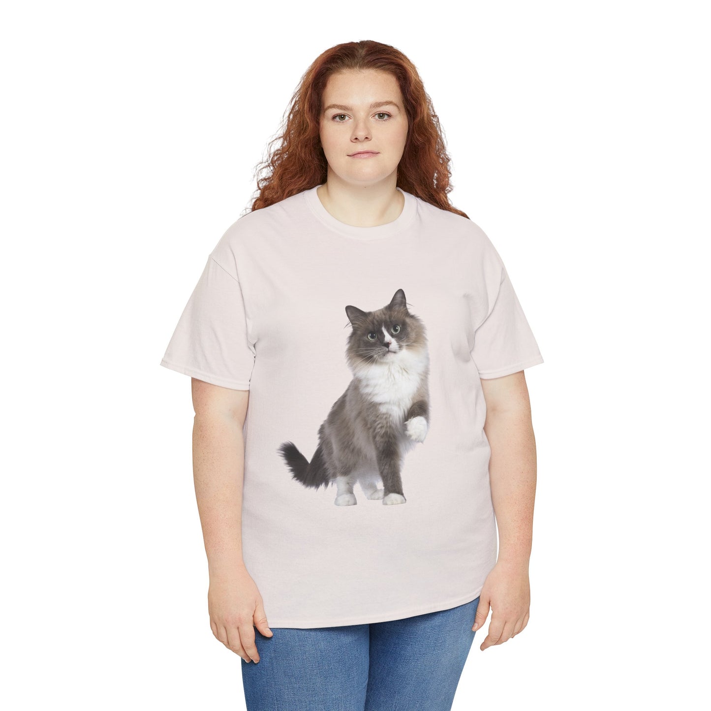 Fluffy Cat - Unisex Heavy Cotton Tee