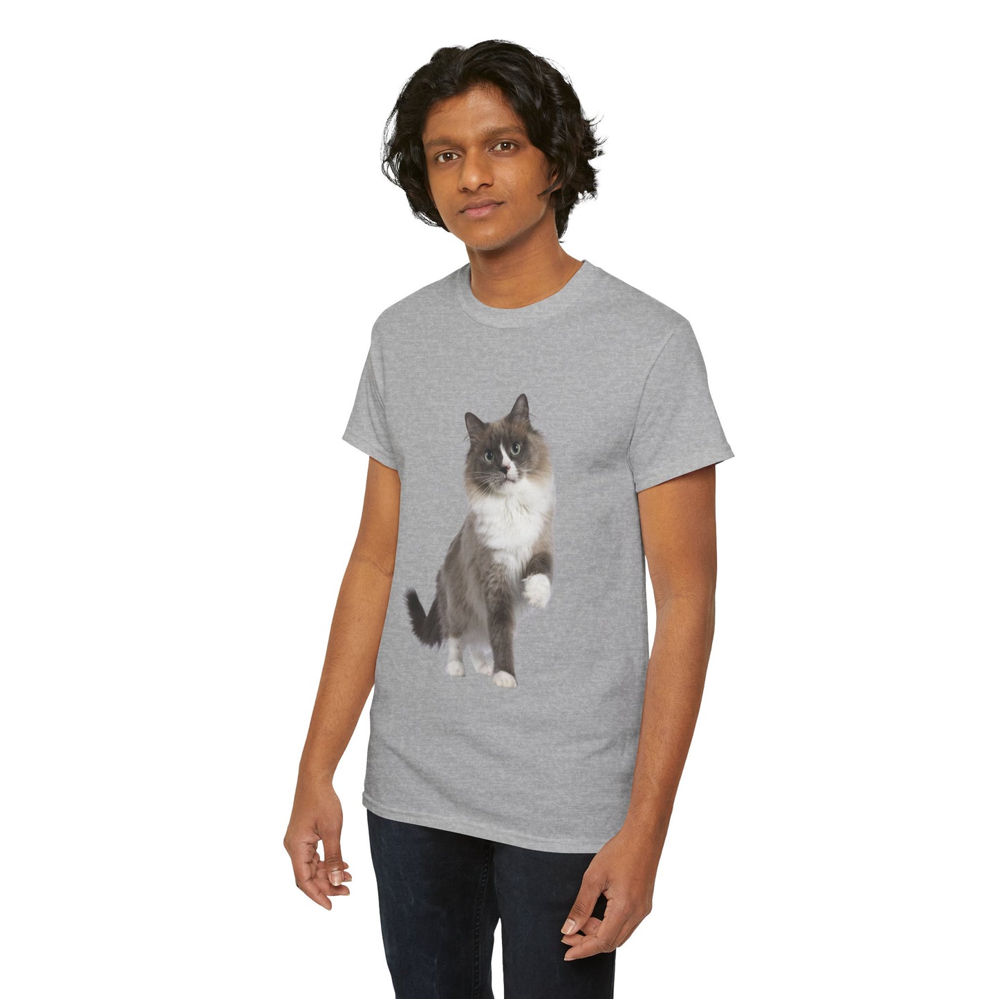 Fluffy Cat - Unisex Heavy Cotton Tee