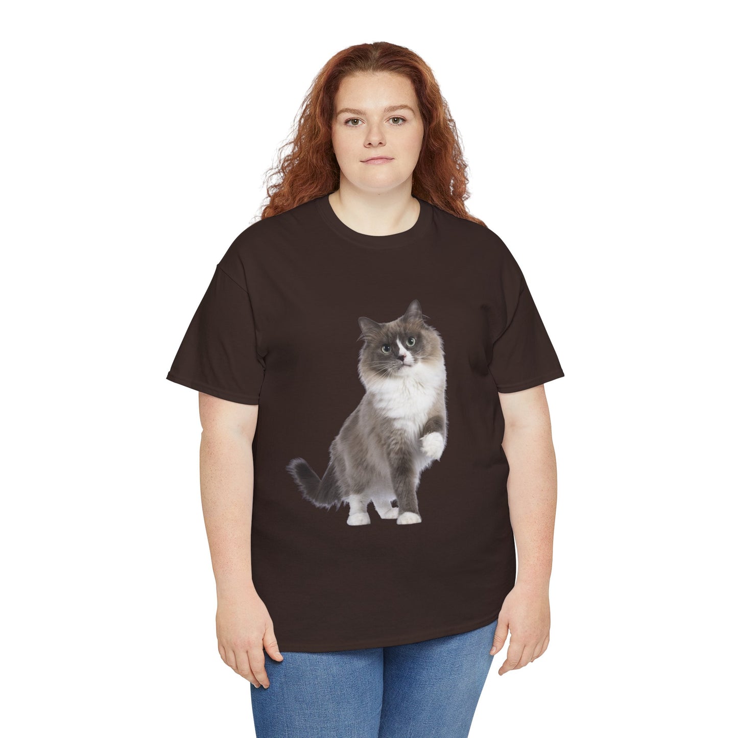 Fluffy Cat - Unisex Heavy Cotton Tee