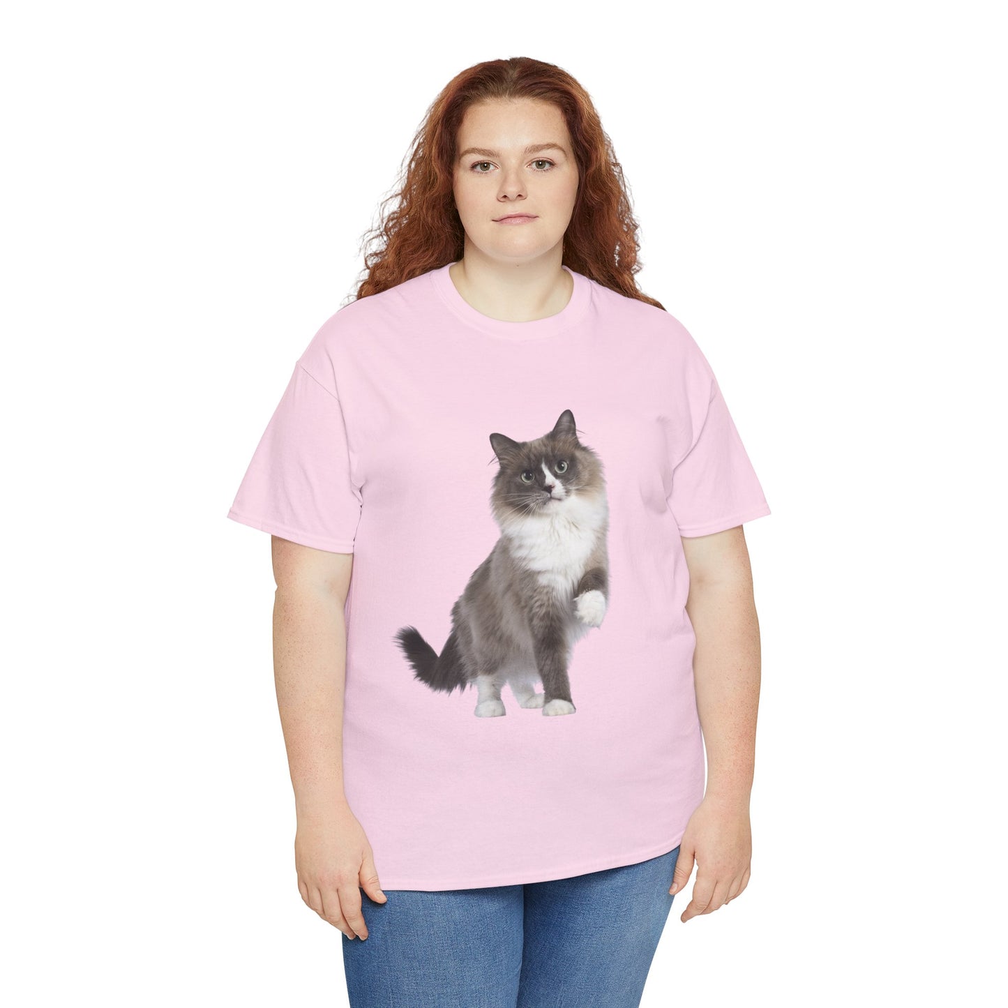 Fluffy Cat - Unisex Heavy Cotton Tee