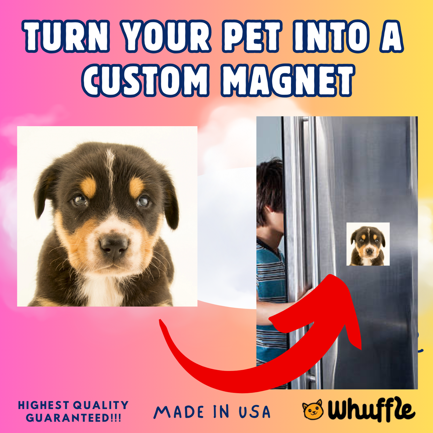 Custom Personalized Refrigerator Magnet 3” x 3”